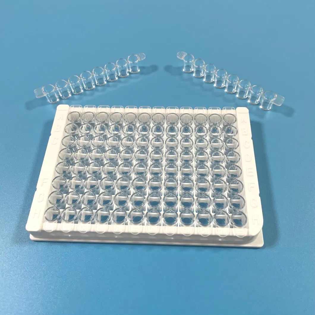 Plastic White Detachable 96 Well Elisa Plate Flat Bottom 8strips Microplate